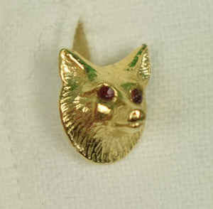 The Andover Shop Gold Fox-Mask w/ Ruby Eyes 6pc Stud Set (New in AS Box) (SOLD)