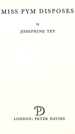 "Miss Pym Disposes" 1954 TEY, Josephine
