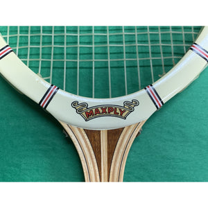 "Made in England c1960s Dunlop Tennis Racket & Custom Needlepoint Cover"