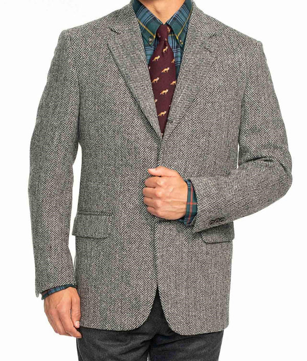 J. Press Harris Tweed Charcoal Herringbone Sport Coat