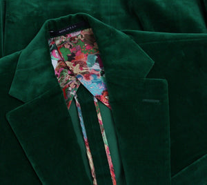 "Hickey Emerald Green Velvet Blazer/ Smoking Jacket" Sz 39R