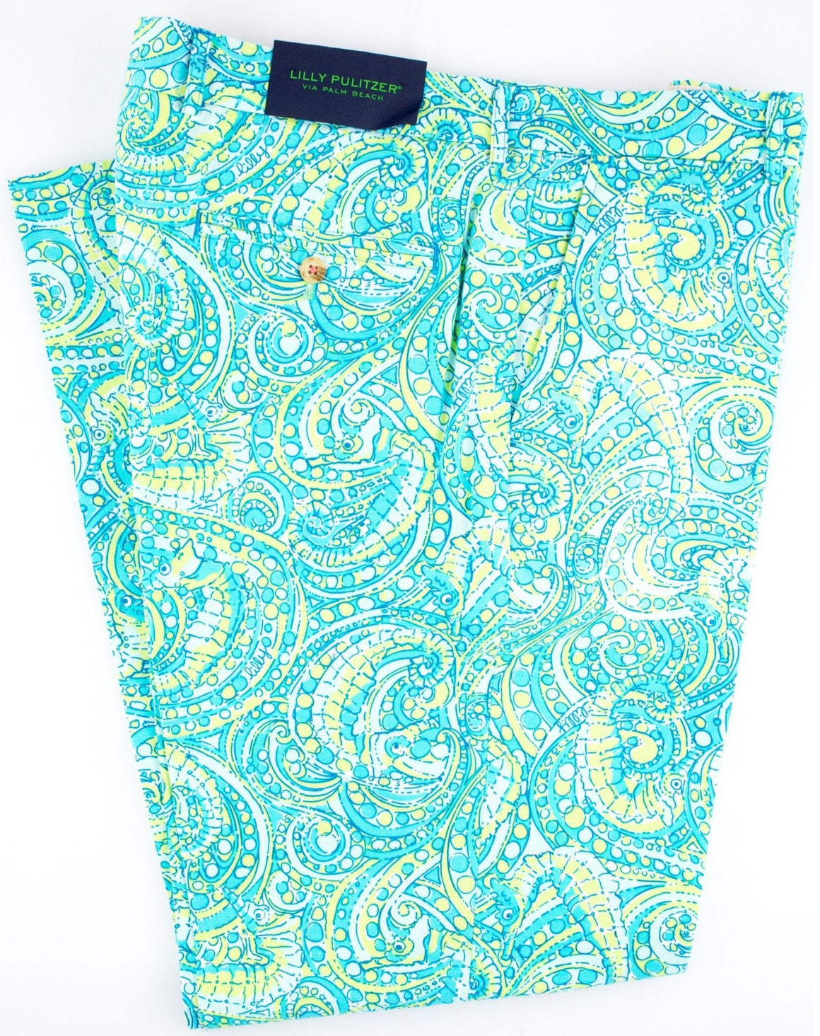Lilly Pulitzer Seahorse Print Trousers Sz: 36"W