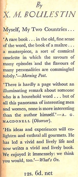 "The Finer Cooking Or Dishes For Parties" BOULESTIN, X.M.