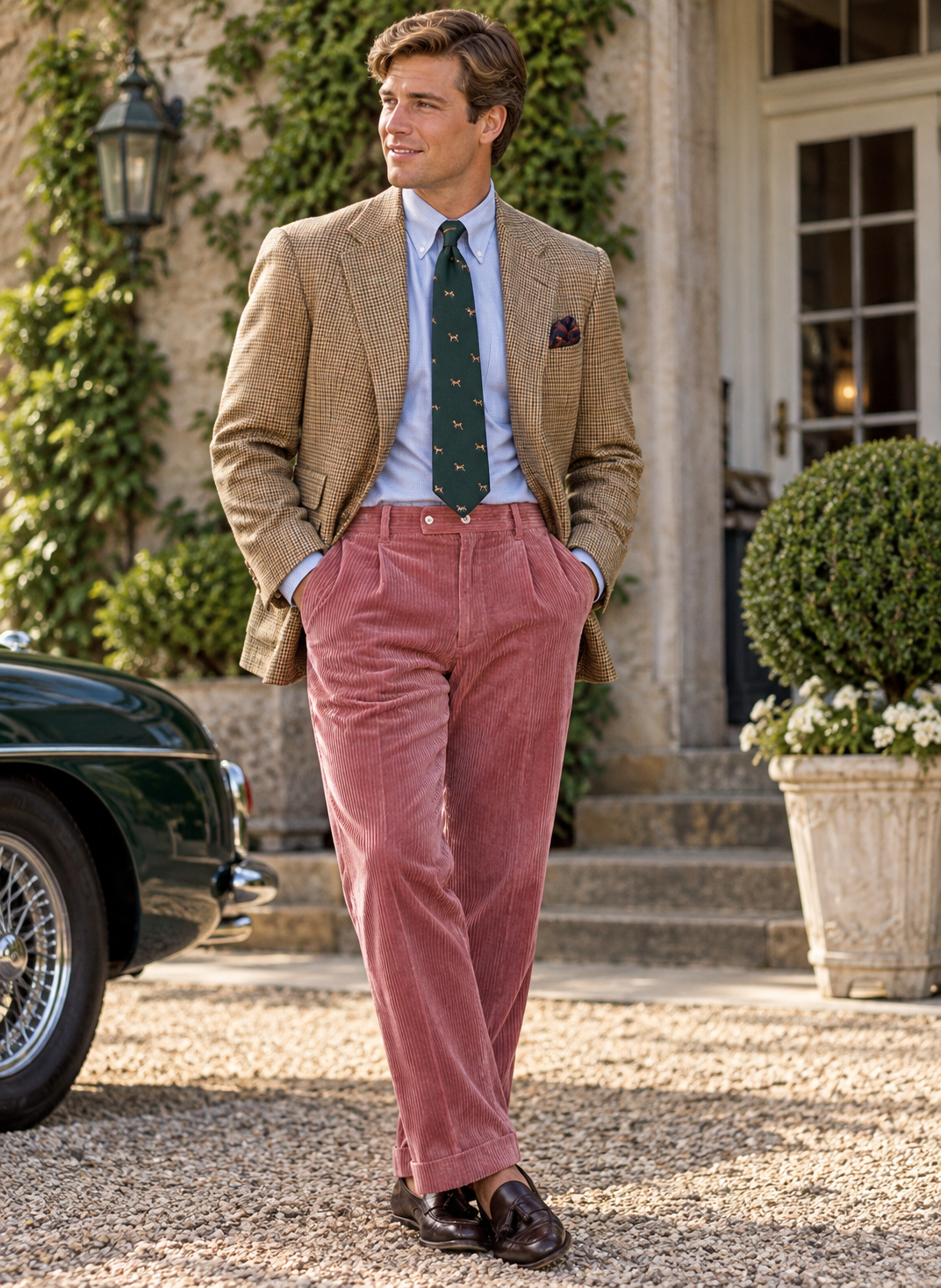 "Rowing Blazers Men's Classic Corduroy Trouser Dusty Rose" Sz 40 (NWT)