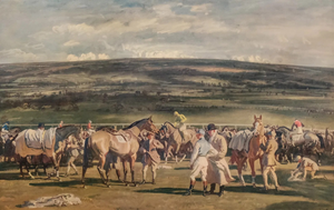 "In The Saddling Paddock, Cheltenham March Meeting" 1952 Chromolithograph By Sir Alfred Munnings