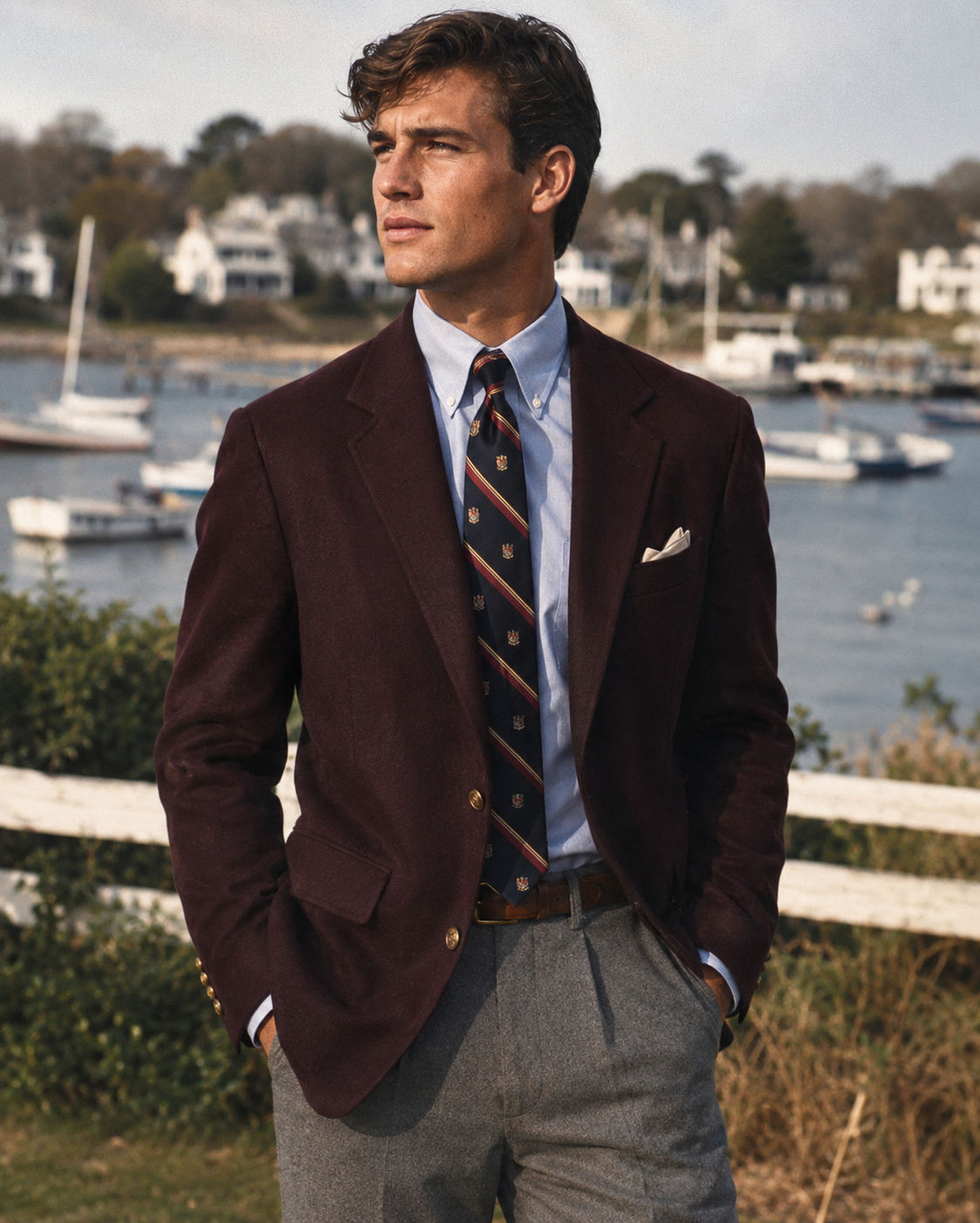The Andover Shop x Harvard Crimson Doeskin Flannel c2001 Blazer Sz 44 Reg