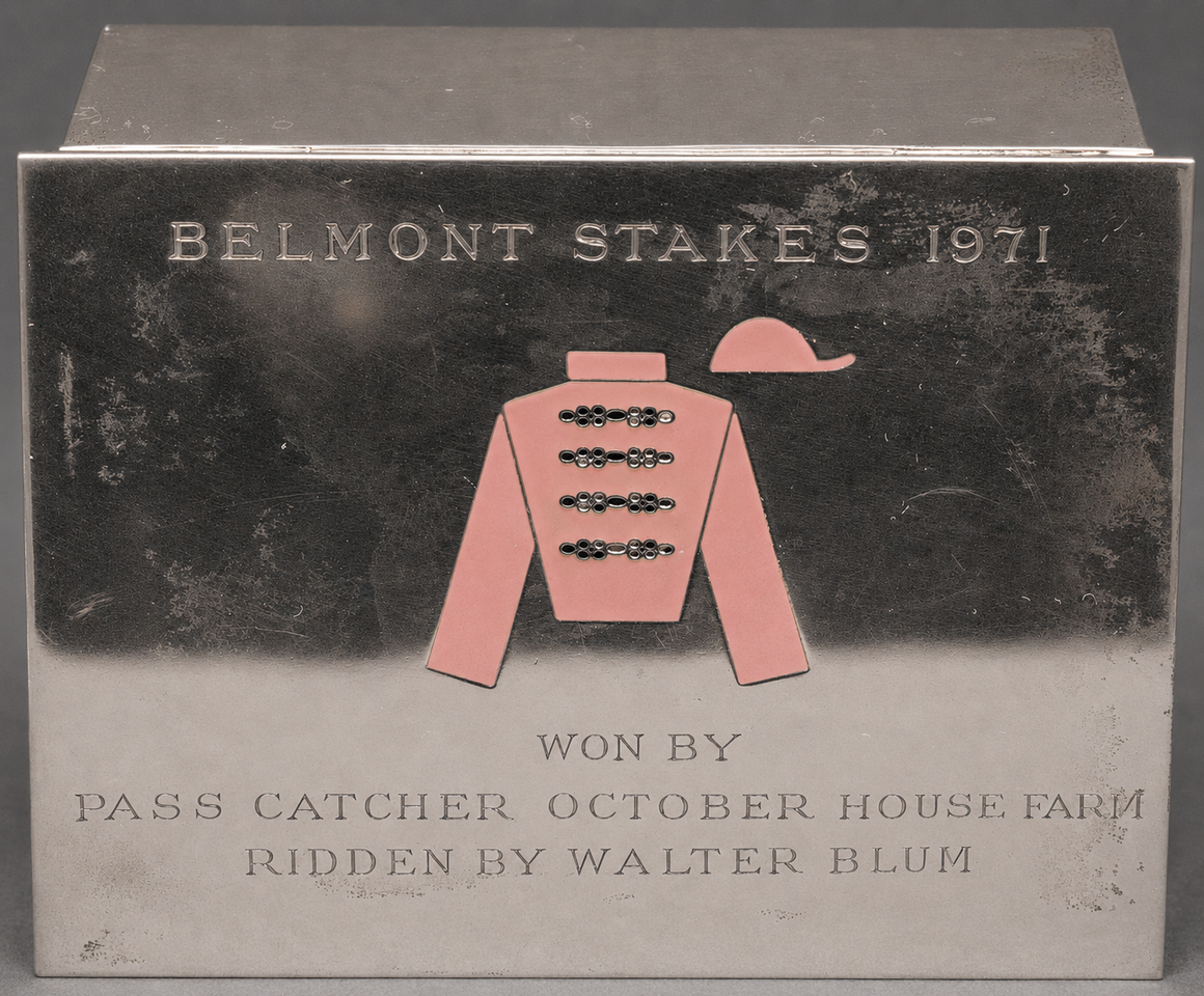"Tiffany & Co 1971 Belmont Stakes Sterling Silver Jockey's Presentation Box"