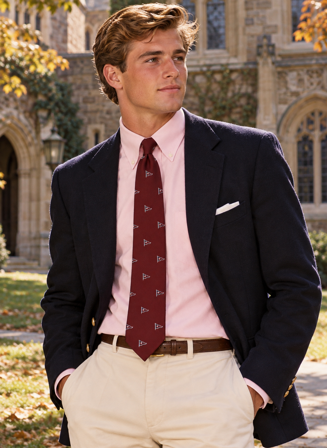 "New York Yacht Club Burgee Burgundy Silk Members' Tie"