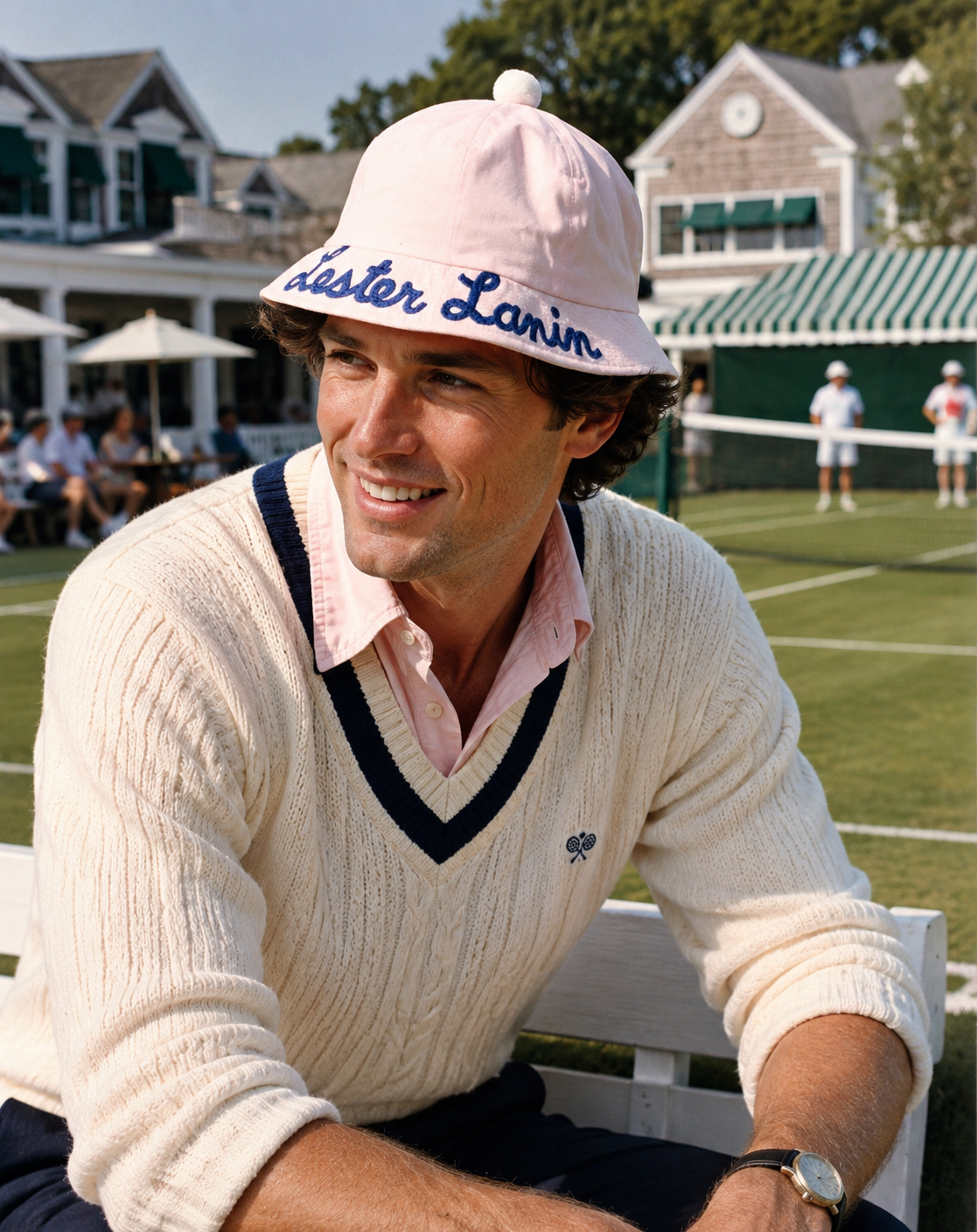 "Lester Lanin Pink Beanie Hat"