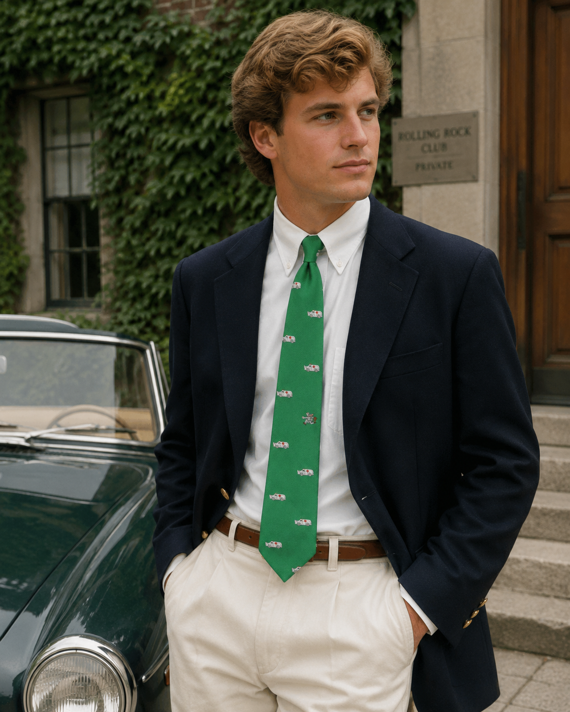 Chipp Ambulance Chaser Green Poly Novelty Club Tie
