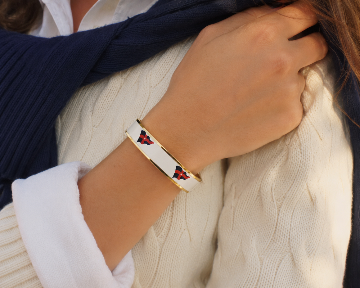 New York Yacht Club x Halcyon Days Enamel Bangle Bracelet