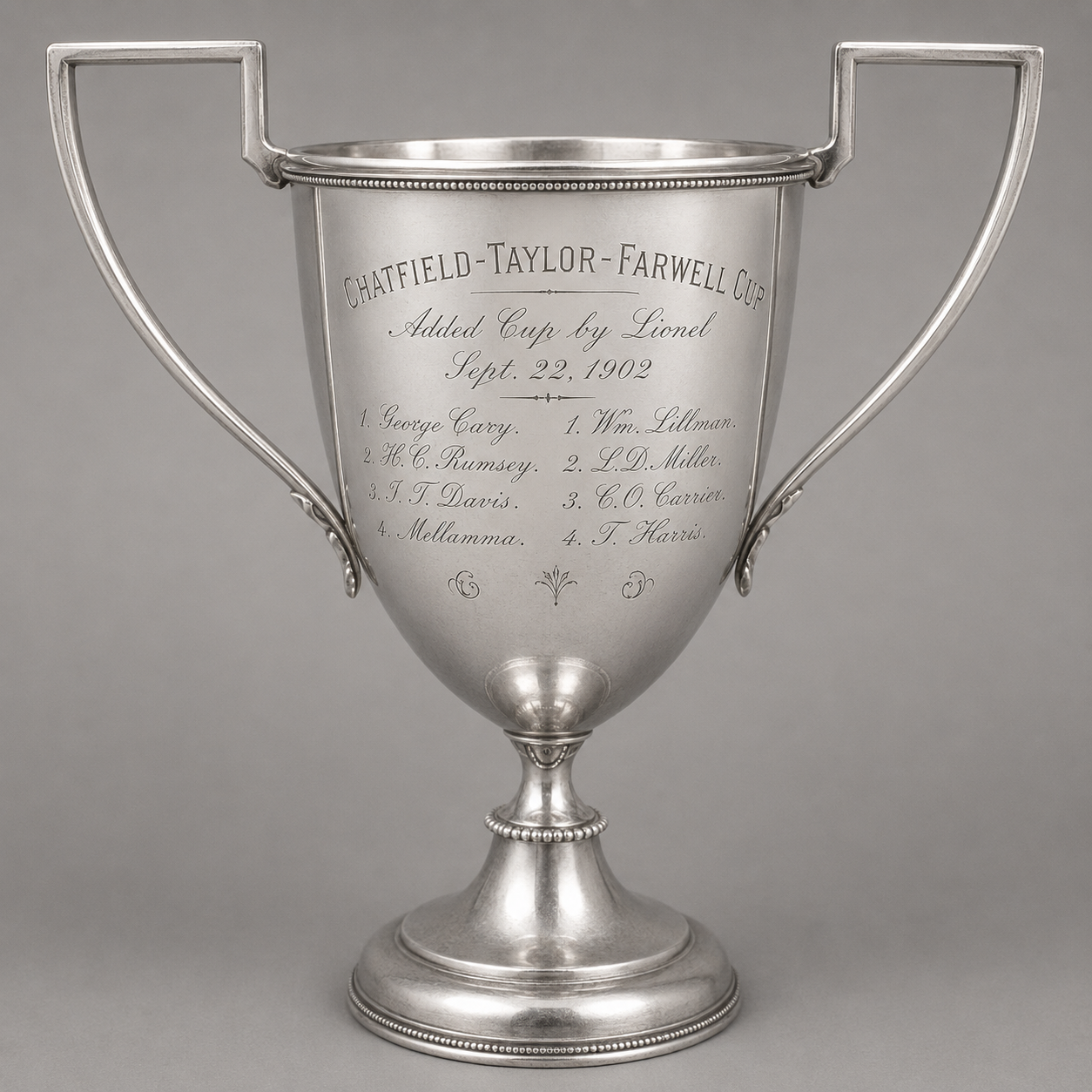 "Chatfield-Taylor-Farewell c1902 Polo Trophy Silver Plate Cup" (SOLD)