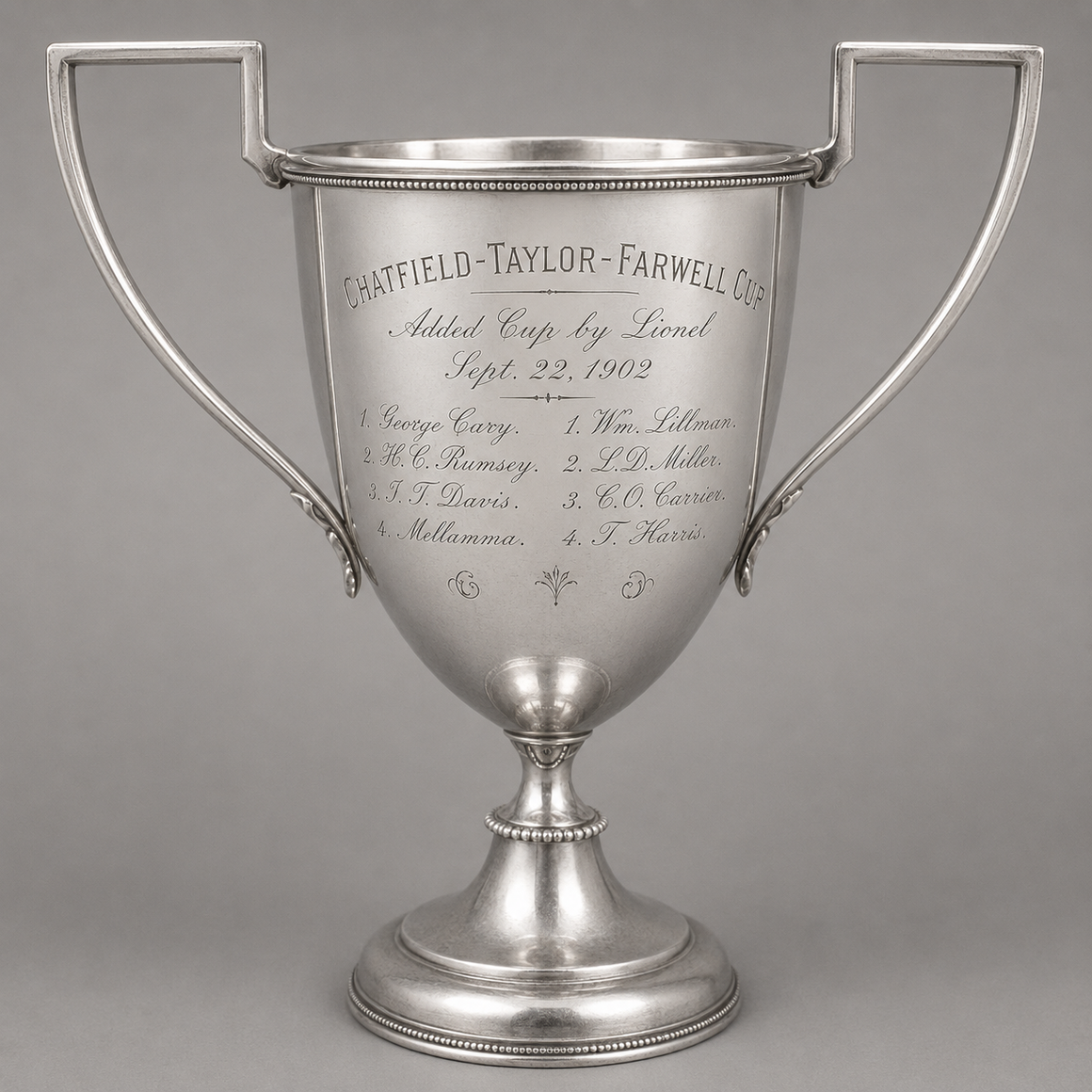 "Chatfield-Taylor-Farewell c1902 Polo Trophy Silver Plate Cup" (SOLD)
