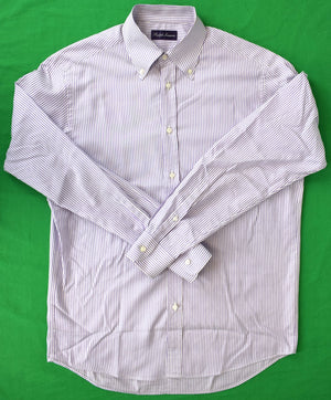 "Ralph Lauren Purple Label Bengal Stripe Poplin B/D Shirt" Sz M (SOLD)