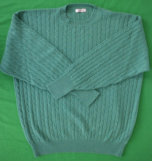 "Kassatly's Palm Beach Lovat Green Scottish Cashmere Cable Crewneck Sweater" Sz XXL (SOLD)