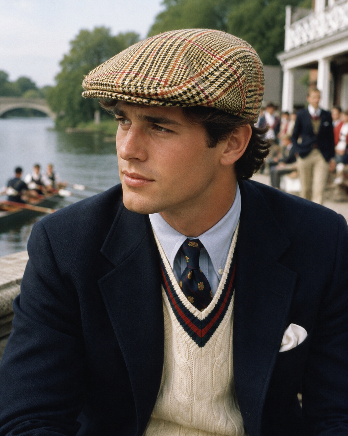 "Lock & Co Hatters St James's Street London Russell Plaid Wool Tweed Cap" Sz XL