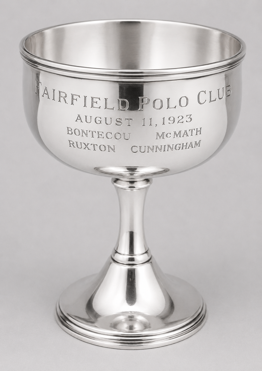"Fairfield Polo Club August 11, 1923 Silver Plate Trophy"