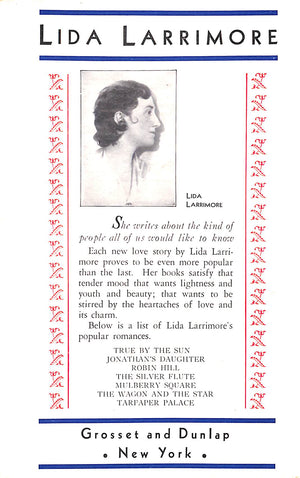 "No Lovelier Spring" 1935 LARRIMORE, Lida