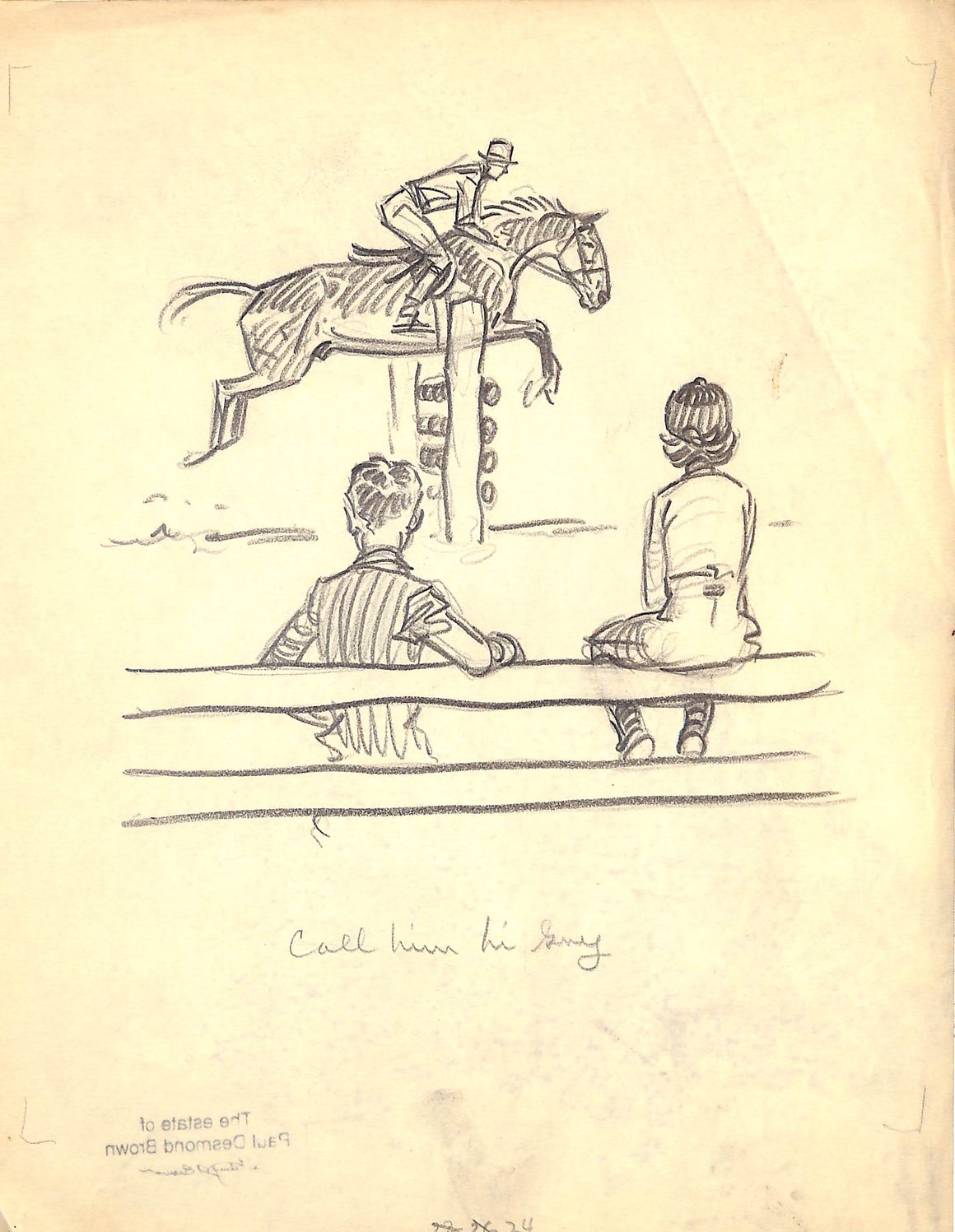 Original 1944 Pencil Drawing From Hi, Guy! The Cinderella Horse By Paul Brown 25