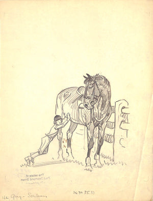 Original 1944 Pencil Drawing From Hi, Guy! The Cinderella Horse By Paul Brown 26
