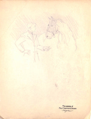 Original 1944 Pencil Drawing From Hi, Guy! The Cinderella Horse By Paul Brown 44