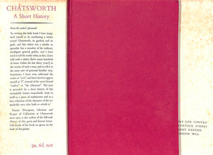 "Chatsworth: A Short History" 1951 THOMPSON, Francis