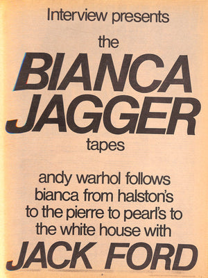 Andy Warhol's Interview: September Bianca At The White House Vol. VI, Number 9