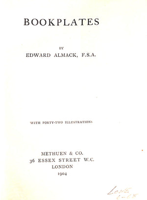 "Bookplates" 1904 ALMACK, Edward