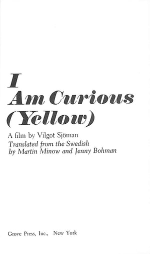 "I Am Curious (Yellow)" 1968 SJOMAN, Vilgot [a film by]
