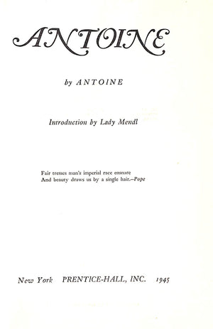 "Antoine By Antoine" 1945 ANTOINE