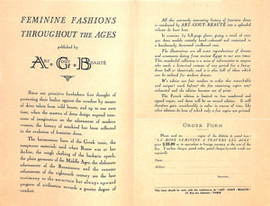 Feminine Fashions Throughout The Ages Order Form