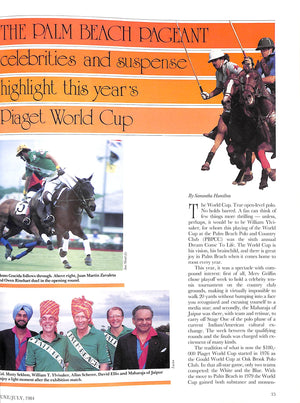 Polo Magazine: Piaget's World Cup Whirlwind June / July 1984