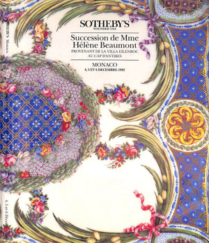 Succession De Mme Helene Beaumont Provenant De La Villa Eilenroc Au Cap D'Antibes 1992 Sotheby's Monaco