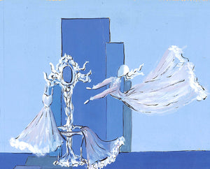 Lanvin Paris Theatrical Stage Setting c1950s Advertising Watercolor Artwork