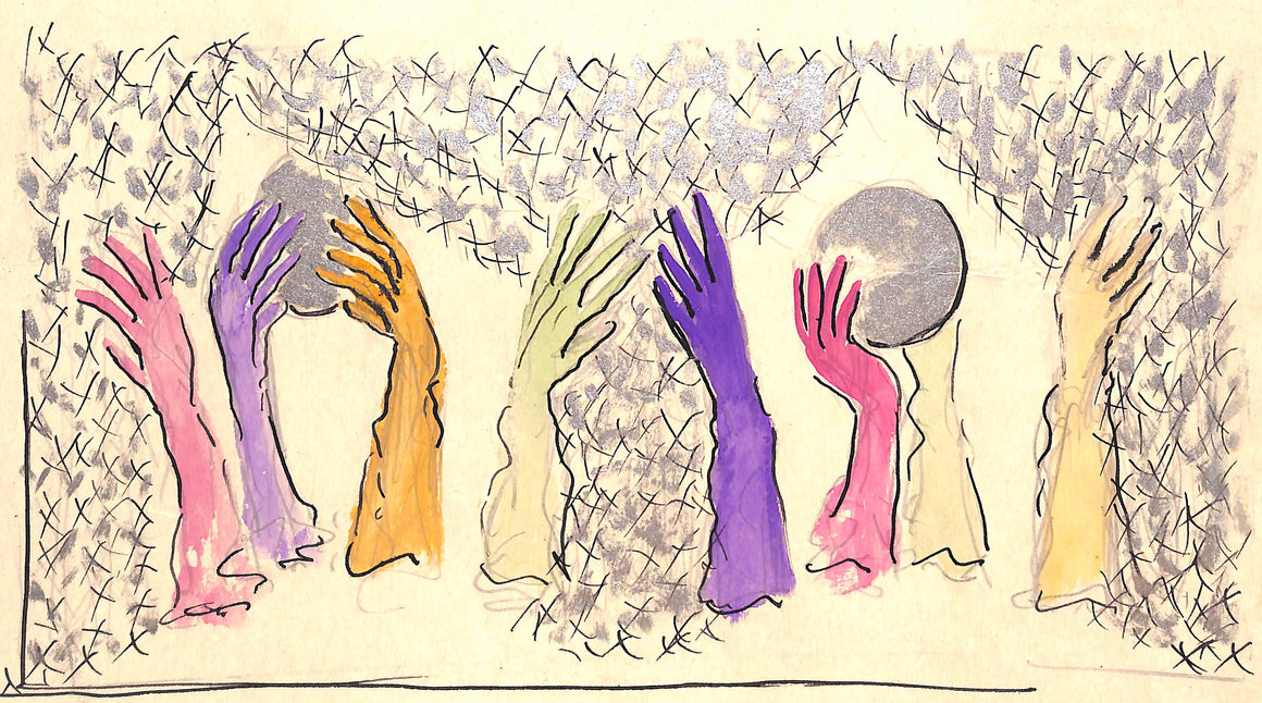 Lanvin Paris Evening Gloves c1950s Advertising Watercolor Artwork