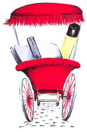 Lanvin Paris Carriage w/ Perfume c1950s Advertising Artwork