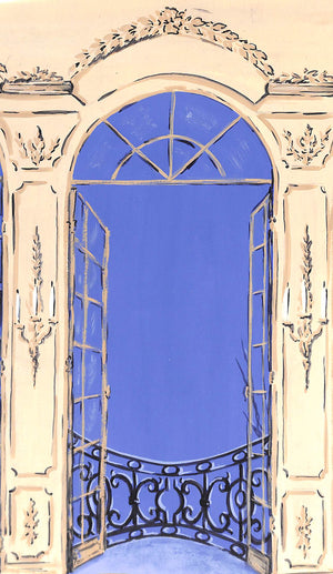 "Lanvin Paris Atelier w/ Trio of Arch Doors" c1950s Artwork