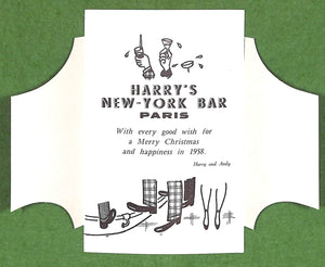 "Harry's New-York Bar Paris 1958 Christmas Card"
