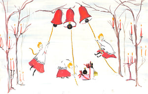 Lanvin Paris x 3 Choir Boys Ringing Bells c1950s Artwork