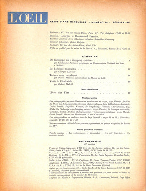 L'ŒIL Revue D'Art Numero 26, Fevrier 1957