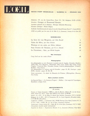 L'ŒIL Revue D'Art Numero 14 Fevrier 1956