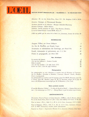 L'ŒIL Revue D'Art Numero 2, Fevrier 1955