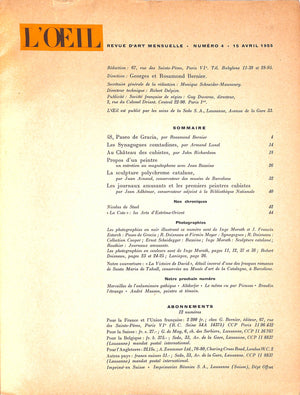 L'ŒIL Revue D'Art Revue D'Art 15 Avril 1955