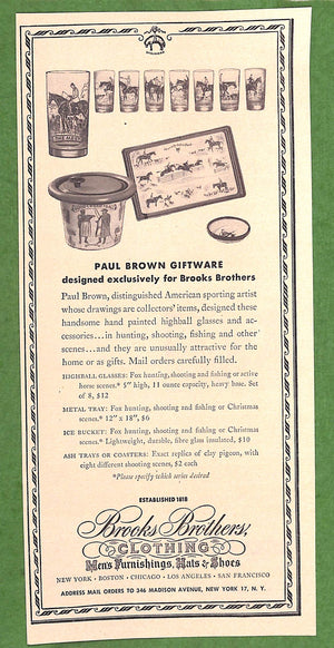 "Brooks Brothers x Paul Brown Giftware c1952 Advert"