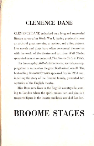 "Broome Stages" 1931 DANE, Clemence