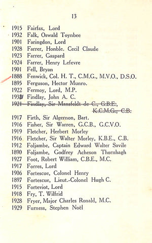 "Brooks's Club List Of Members And Rules" 1st July, 1932