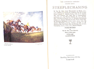 "The Lonsdale Library: Steeplechasing" 1954 Lord Willoughby de Broke