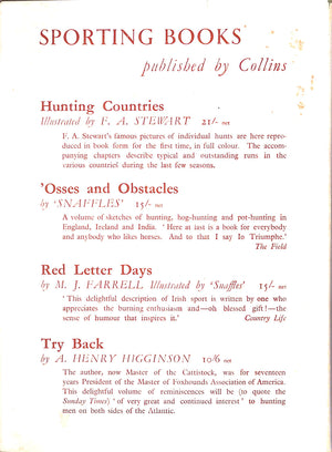 "Yonder He Goes: A Calendar Of Hunting Sketches" 1935 GREAVES, Ralph