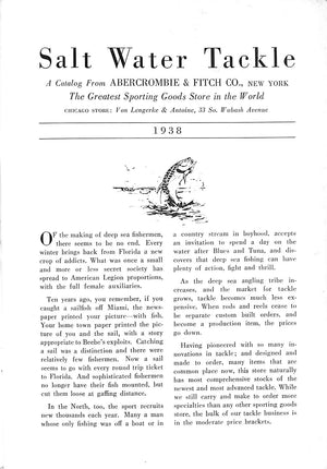 Abercrombie & Fitch Salt Water Tackle 1938 Catalog