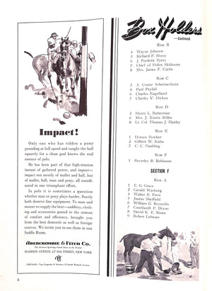 "US Open Polo Championship Meadow Brook Club Programme" September 1938